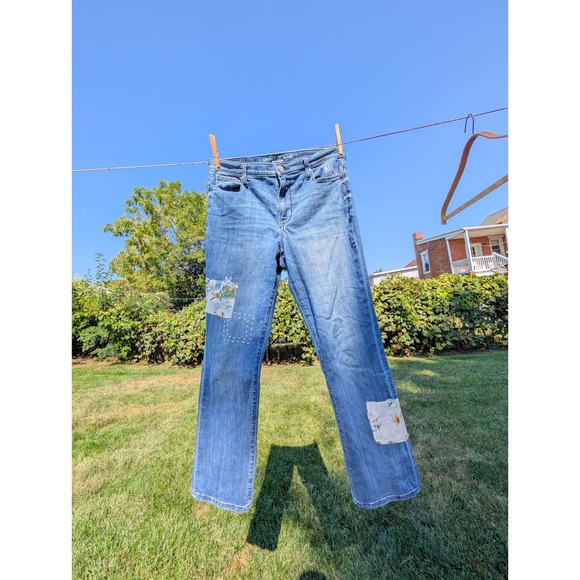 DKNY Jeans Denim - DKNY Jeans Soho Skinny Jeans Women's Patchwork Detail Denim Pants